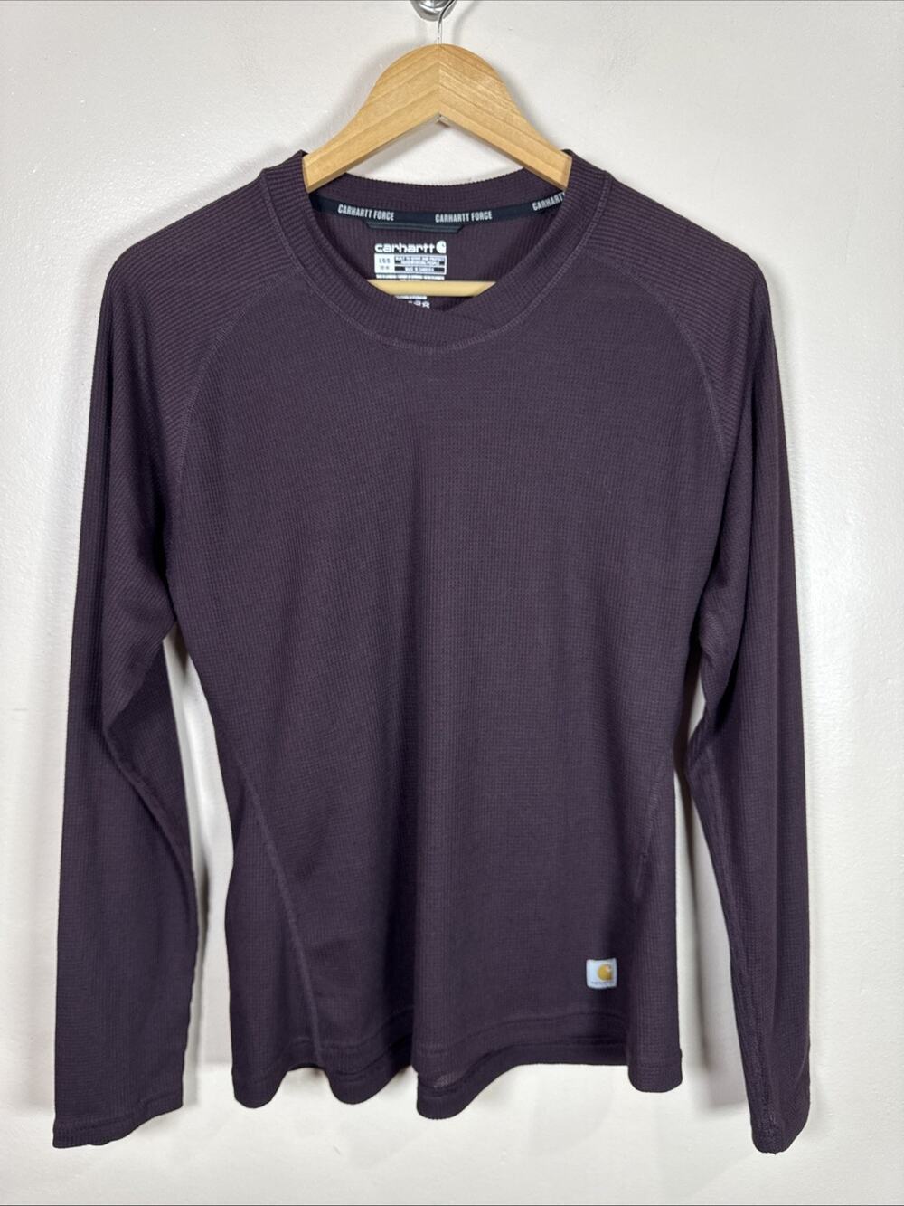 Carhartt Force Womens Thermal Waffle Knit Long Sleeve L Brown Base Layer